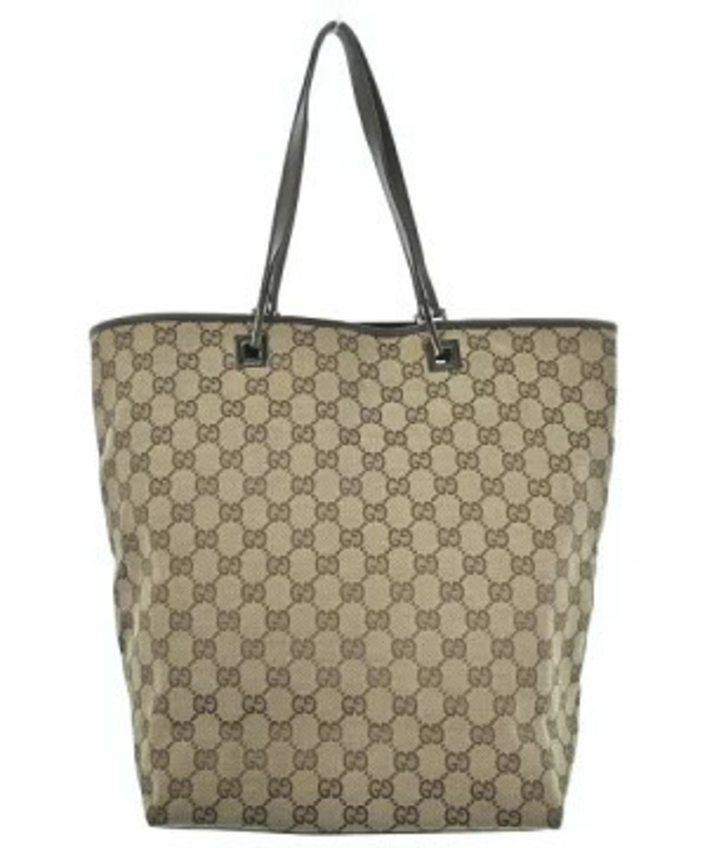 Gucci All Bag Beige over Brown pattern Tote Tan Brown